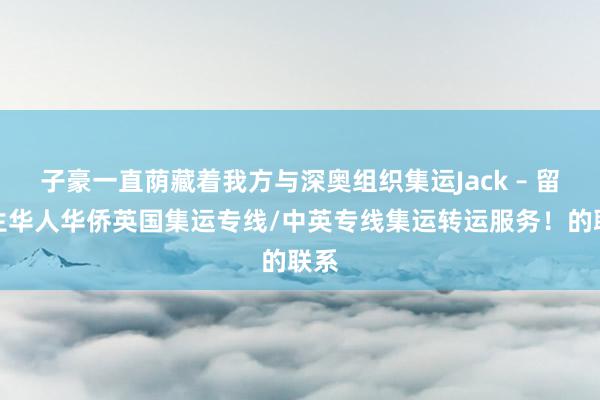 子豪一直荫藏着我方与深奥组织集运Jack – 留学生华人华侨英国集运专线/中英专线集运转运服务！的联系