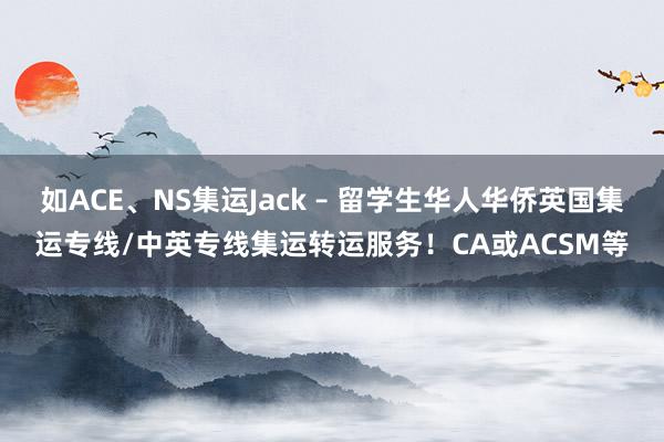 如ACE、NS集运Jack – 留学生华人华侨英国集运专线/中英专线集运转运服务！CA或ACSM等